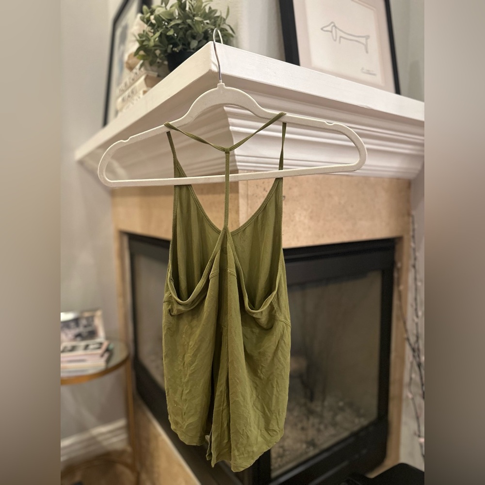Used Lululemon Modal-Silk Yoga Tank Top olive green